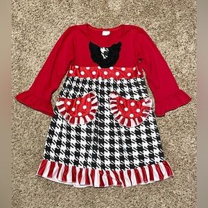 NWOT Girls Boutique Houndstooth Ruffle Dress | Size 6/7